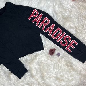 Streetwear | Paradise Logo | Long Sleeve Crop Top